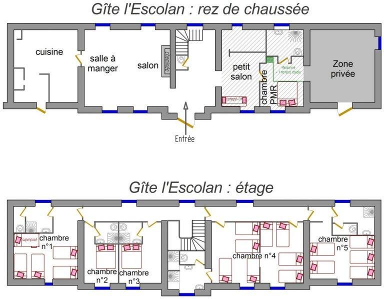 plan gite l'escolan